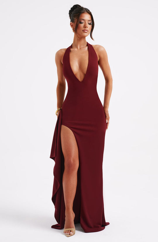 Heidi-Mode | Lange Maxikleid mit Rüschendetails