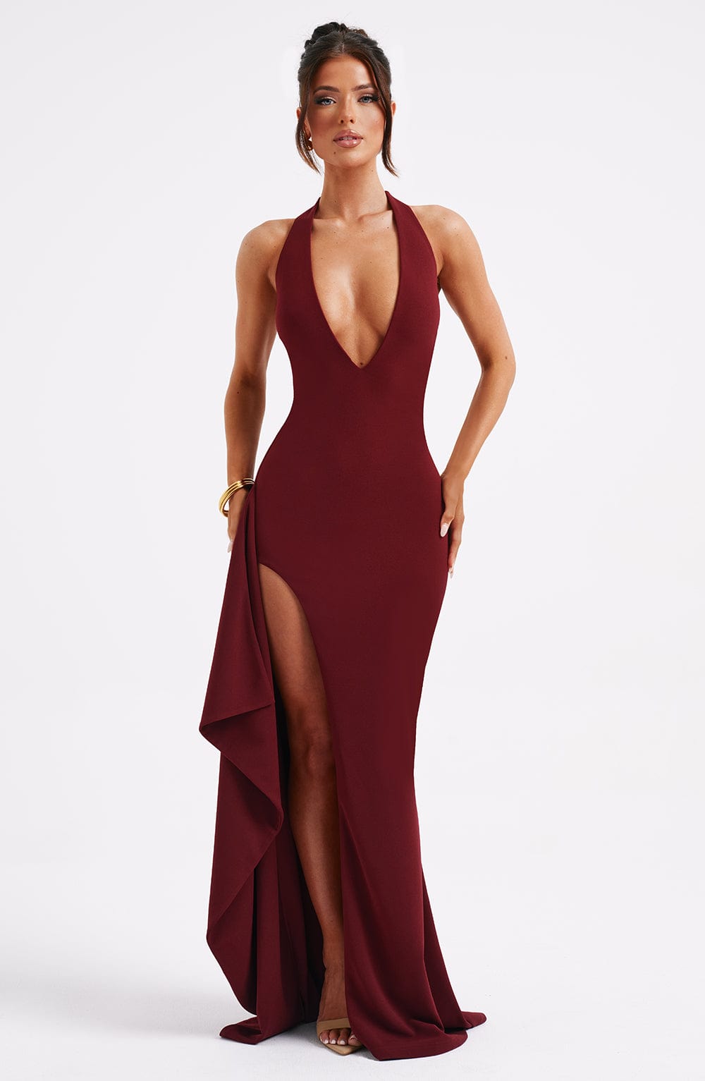 Heidi-Mode | Lange Maxikleid mit Rüschendetails