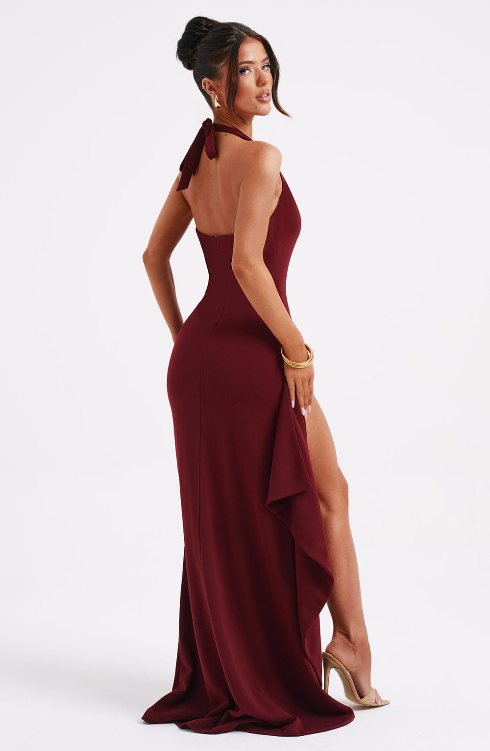 Heidi-Mode | Lange Maxikleid mit Rüschendetails