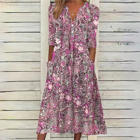 gebloßte midi-dress - hannah