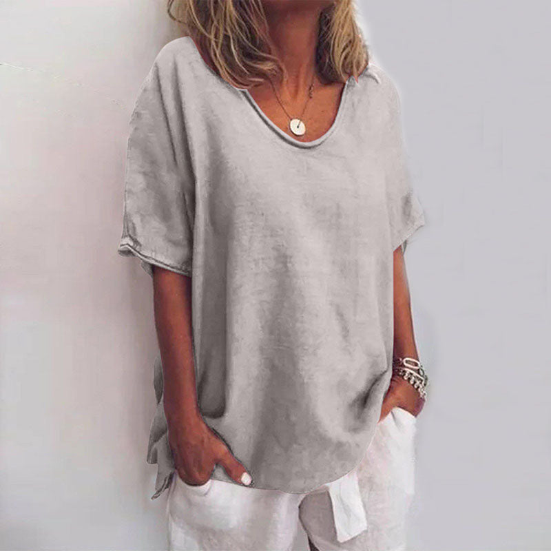 Heidi-Mode | Damen Rundhals-Shirt Unifarben
