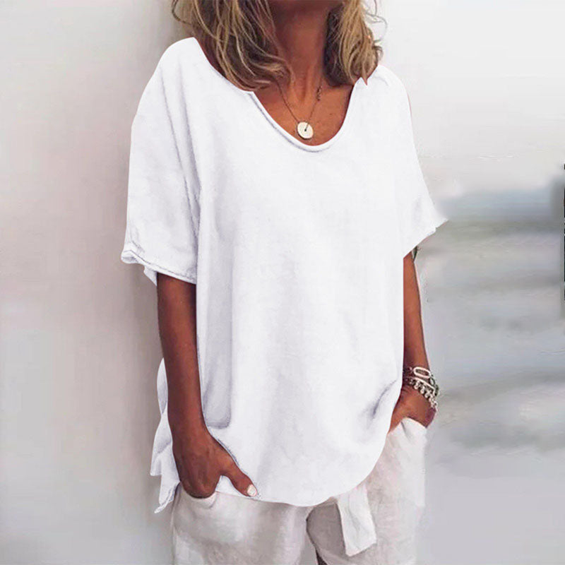Heidi-Mode | Damen Rundhals-Shirt Unifarben