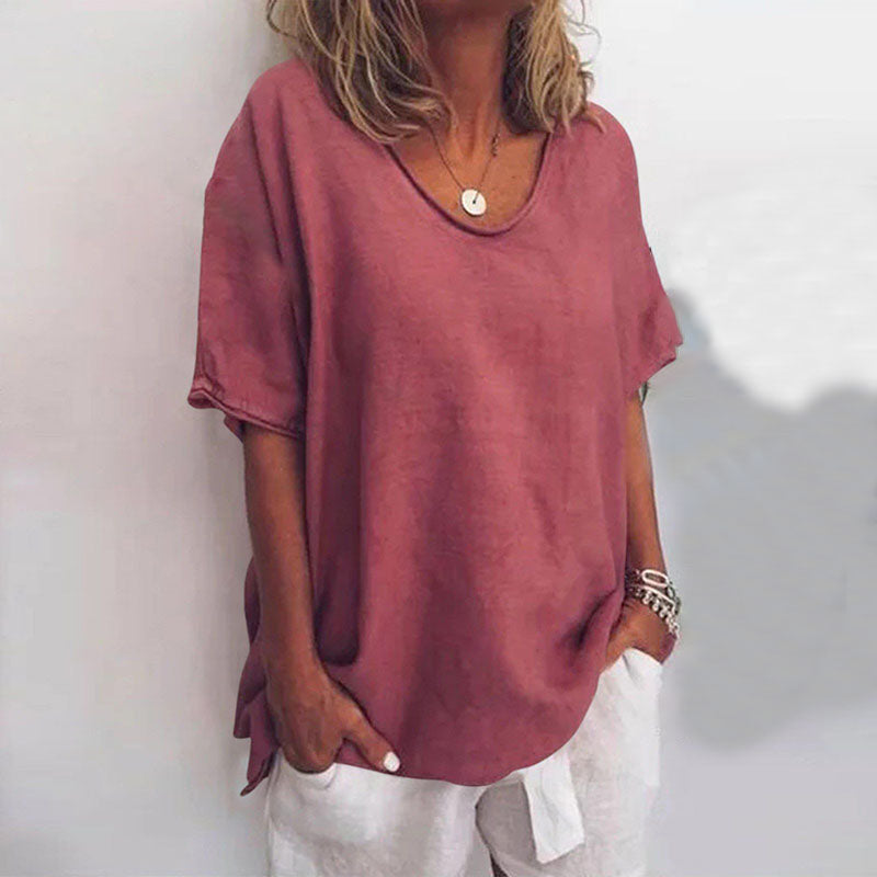 Heidi-Mode | Damen Rundhals-Shirt Unifarben
