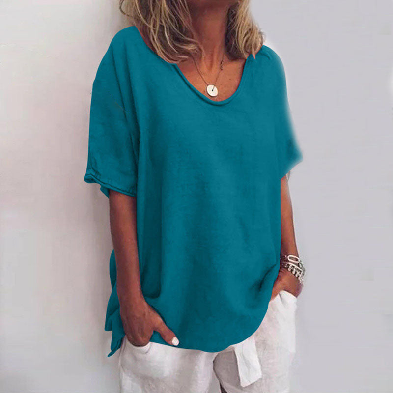 Heidi-Mode | Damen Rundhals-Shirt Unifarben