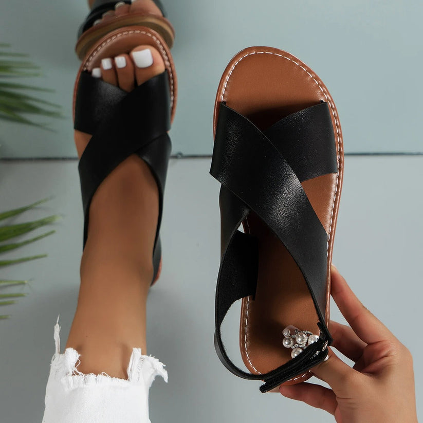 Heidi-Mode | Damen Ledersandalen mit Schnalle