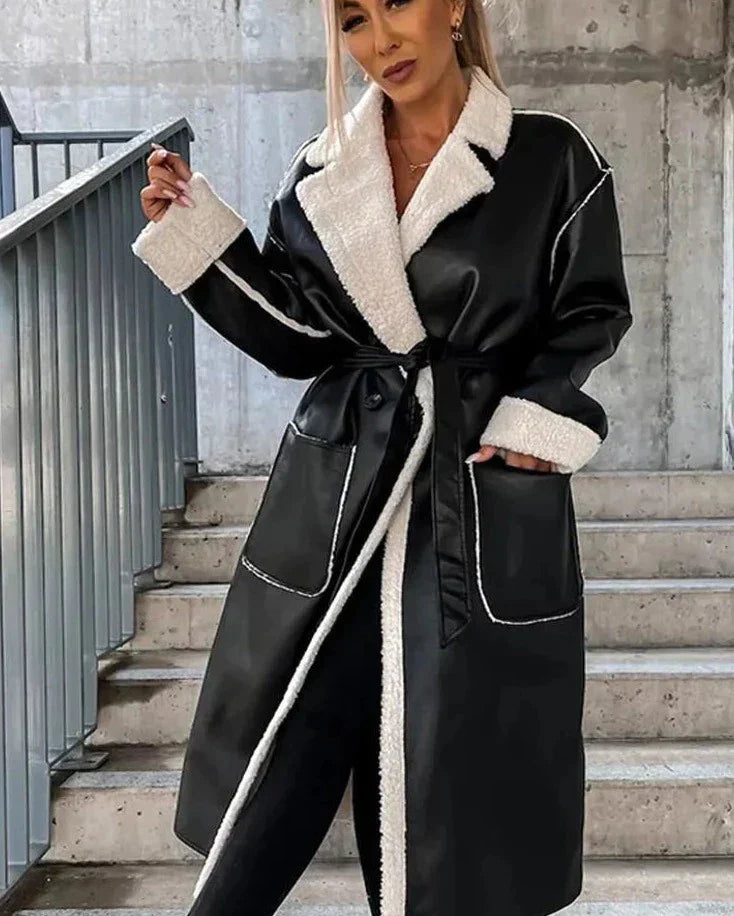 Heidi-Mode | lange Lederjacke mit Fell