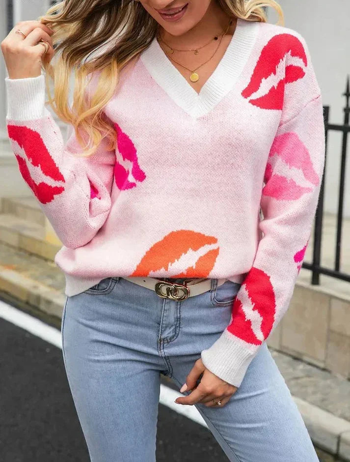 Heidi-Mode | Sweatshirt mit Lippenprint