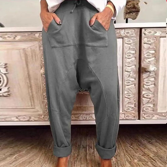 Heidi-Mode - Lässige Herbst Baggy-Hose mit Kordelzug für Frauen