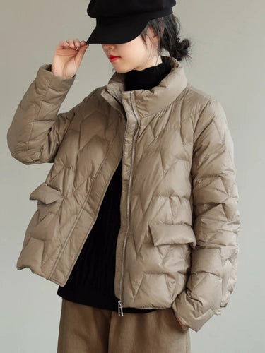 Heidi-Mode | Ultraleichte Wattierte Daunenjacke Mit Stehkragen Für Frauen