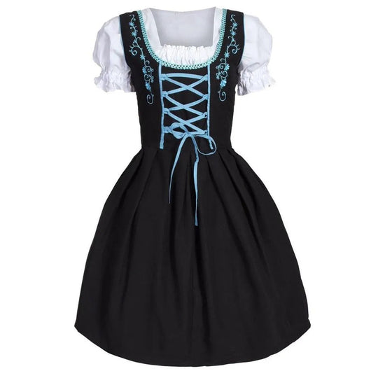 Heidi-Mode - Stilvolle Himmelblau Oktoberfest Dirndl mit Eleganter Stickerei für Frauen