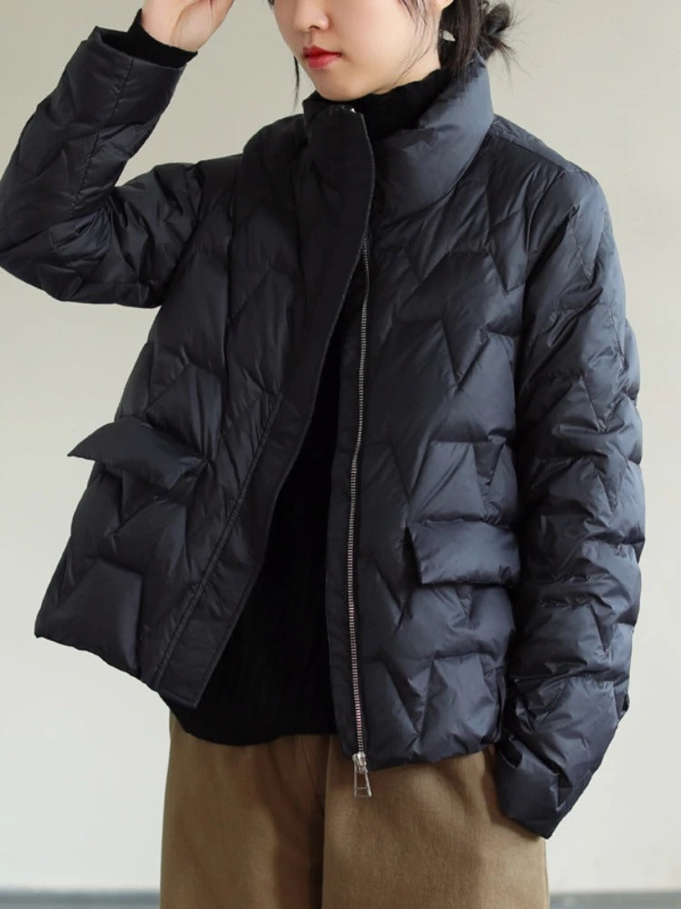 Heidi-Mode | Ultraleichte Wattierte Daunenjacke Mit Stehkragen Für Frauen
