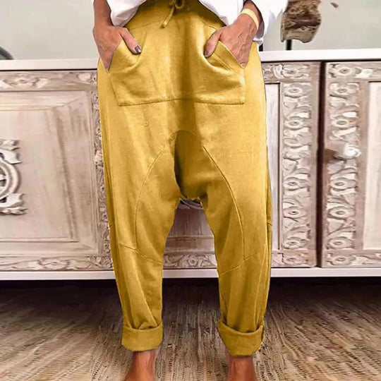 Heidi-Mode - Lässige Herbst Baggy-Hose mit Kordelzug für Frauen