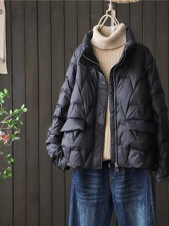 Heidi-Mode | Ultraleichte Wattierte Daunenjacke Mit Stehkragen Für Frauen