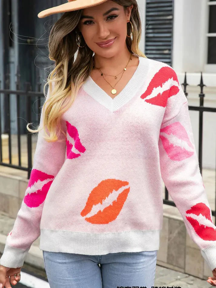 Heidi-Mode | Sweatshirt mit Lippenprint