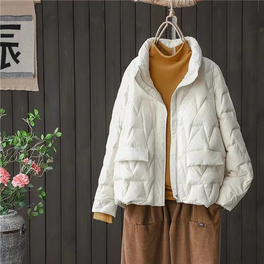 Heidi-Mode | Ultraleichte Wattierte Daunenjacke Mit Stehkragen Für Frauen