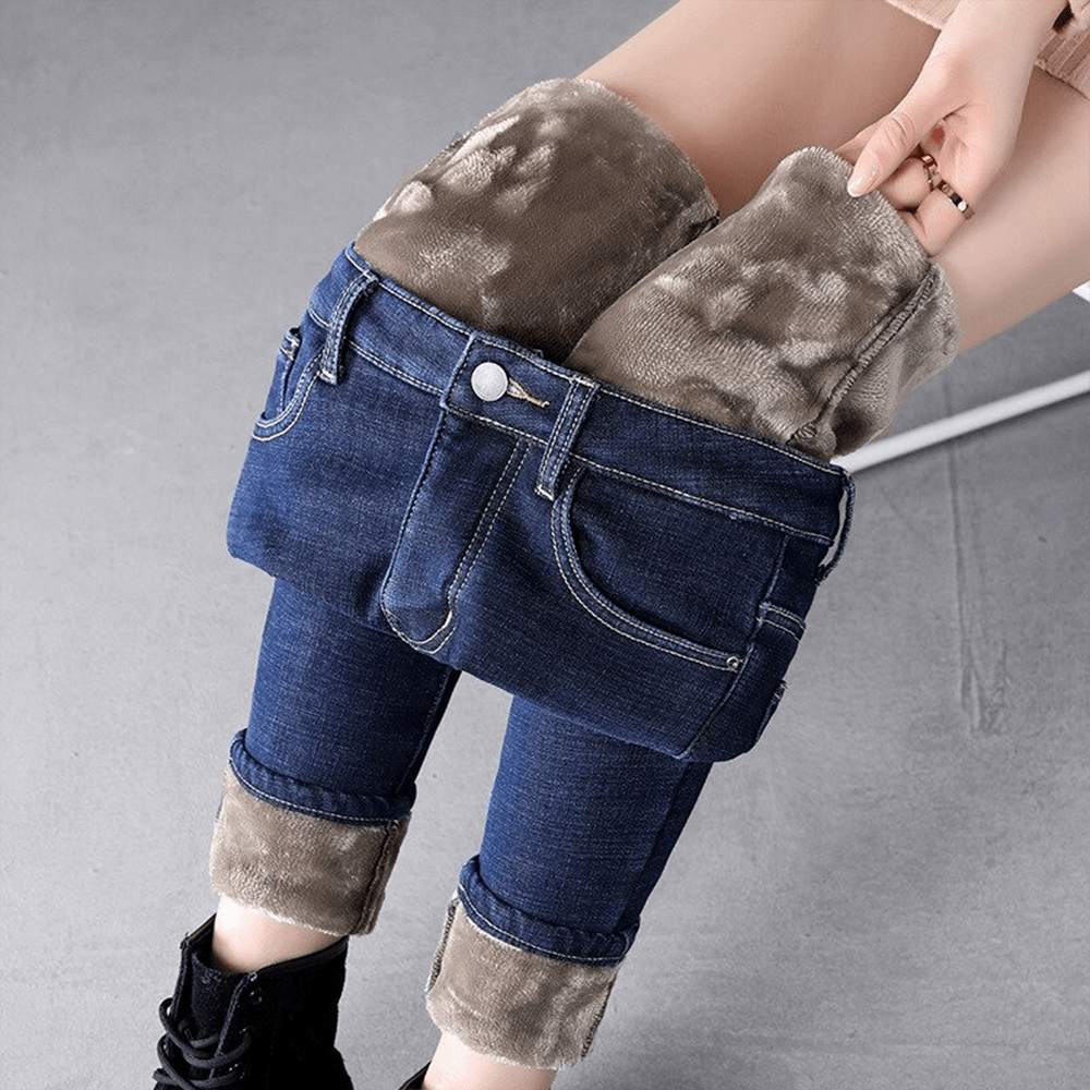 Heidi-Mode - Warme Winter Flexible Fleece-Jeans