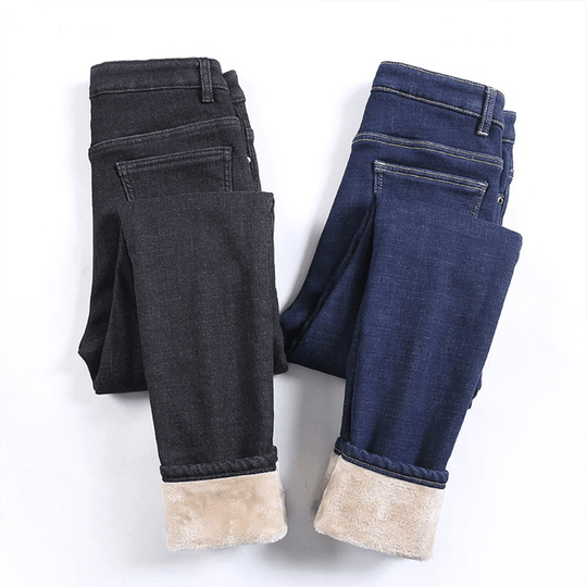 Heidi-Mode - Stilvolle und Warme Winter Fleece Jeans für Frauen