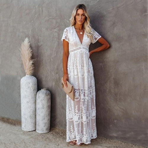 Heidi-Mode | Maxi Spitzen Ibiza Kleid