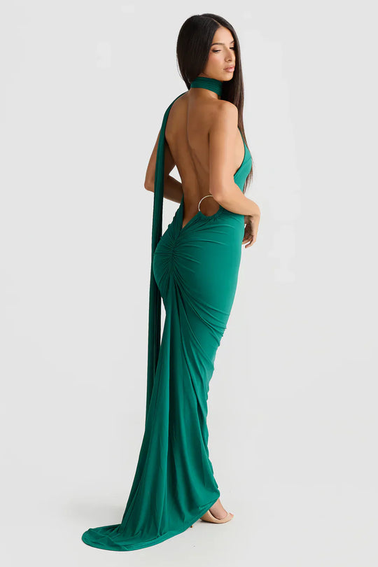 Heidi-Mode | Offene Rück Maxi Kleid