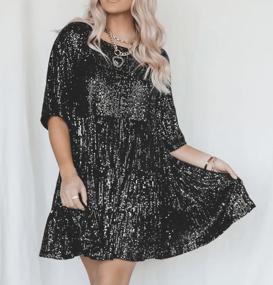 Elegantes und schlankmachendes Paillettenkleid