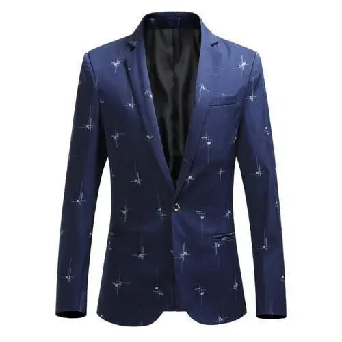 Heidi-Mode | Herren Blazer - Blazer mit weißen Drucken
