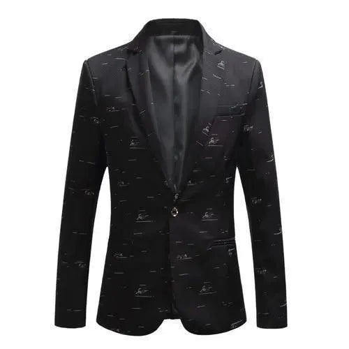 Heidi-Mode | Herren Blazer - Lässiger Blazer mit weißen Drucks
