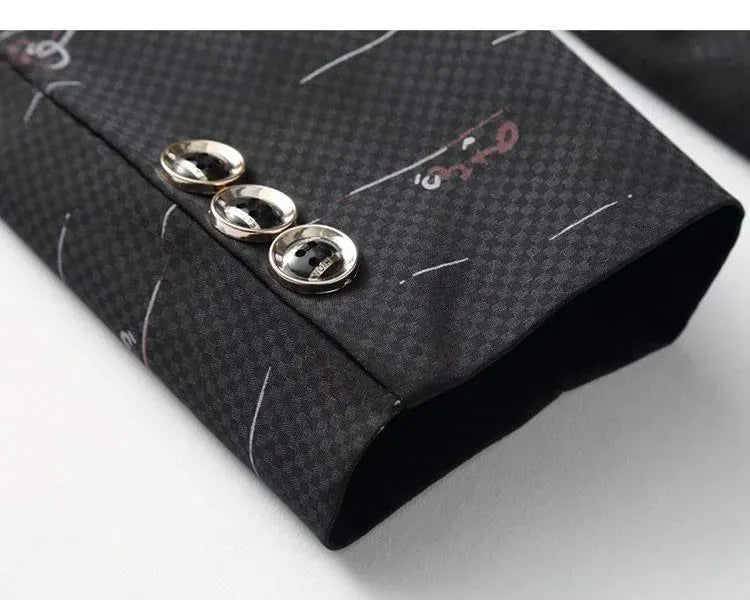 Heidi-Mode | Herren Blazer - Lässiger Blazer mit weißen Drucks