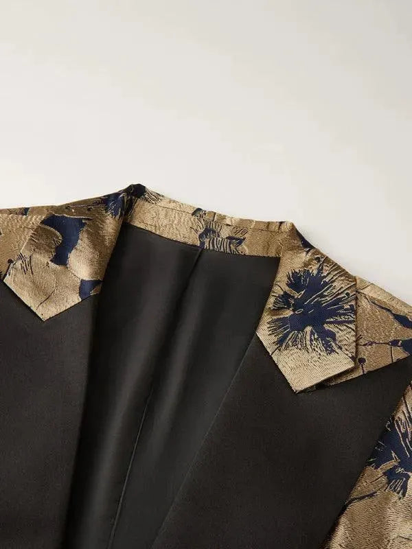 Heidi-Mode | Herren Blazer - Gold Muster Smoking Blazer