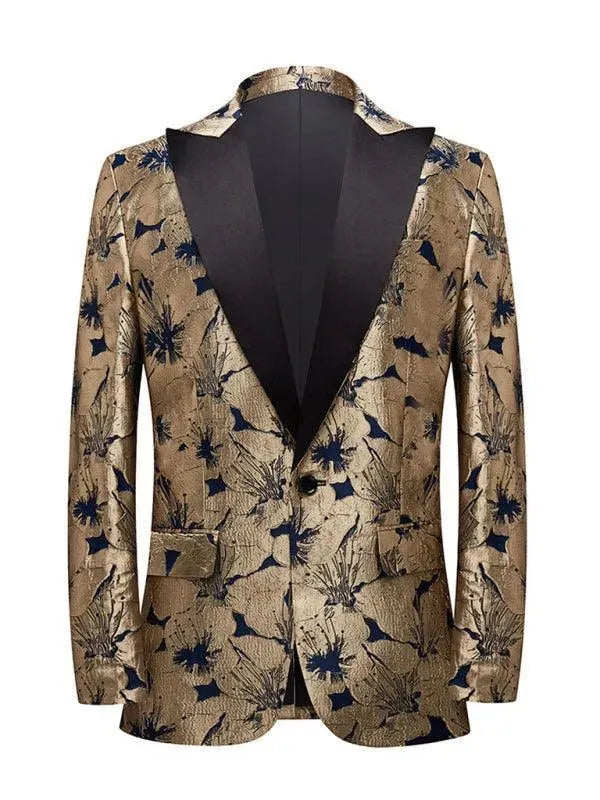 Heidi-Mode | Herren Blazer - Gold Muster Smoking Blazer