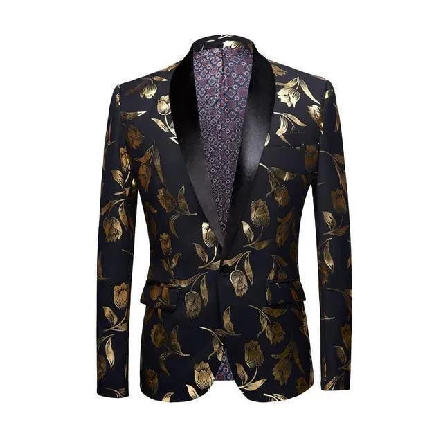 Heidi-Mode | Herren Blazer - Gold Druck Party Blazer