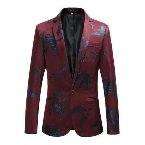 Heidi-Mode | Herren Blazer - Party Blazer mit blauen Drucken