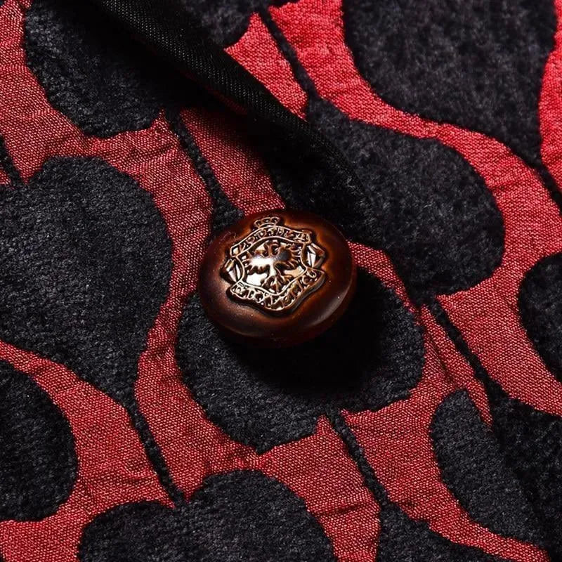 Heidi-Mode | Herren Blazer - Roter Reverskragen Smoking Blazer