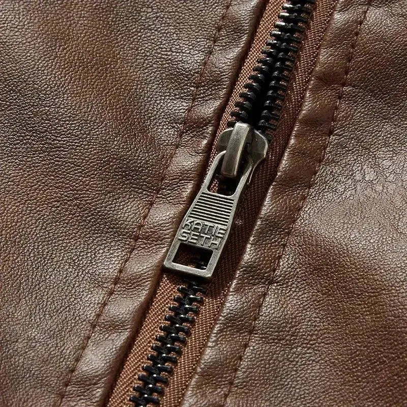 Heidi-Mode | Herren Fleece-Leder Truckerjacke