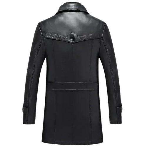 Heidi-Mode | Herren Freizeit wasserdichter Leder-Mantel