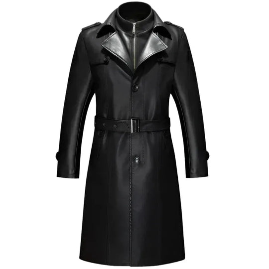 Heidi-Mode | Herren Freizeit wasserdichter Leder-Mantel