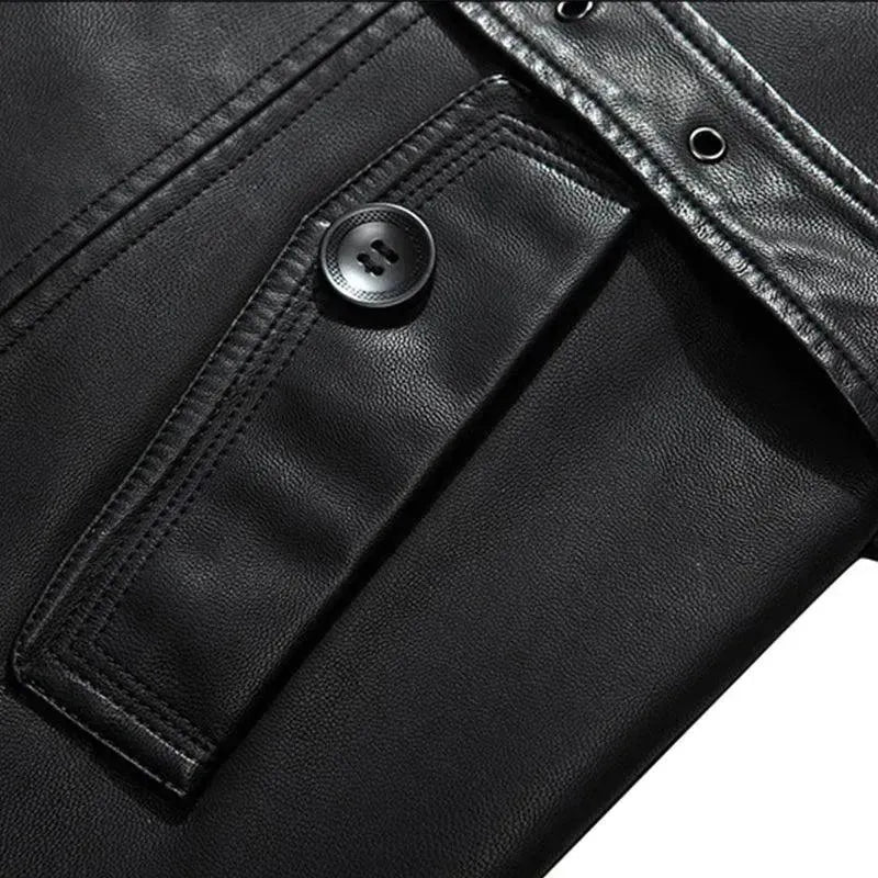 Heidi-Mode | Herren Freizeit wasserdichter Leder-Mantel