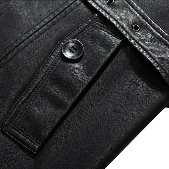 Heidi-Mode | Herren Freizeit wasserdichter Leder-Mantel