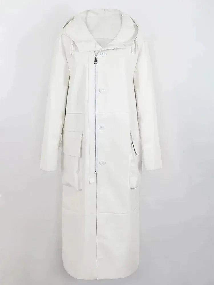 Heidi-Mode | Herren Kapuzenlose Lederübercoat