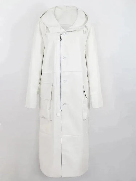 Heidi-Mode | Herren Kapuzenlose Lederübercoat