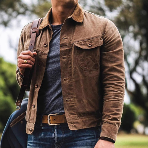 Heidi-Mode | Herren Freizeit Tailliertes Baumwoll-Mix-Jackett mit Hemdkragen