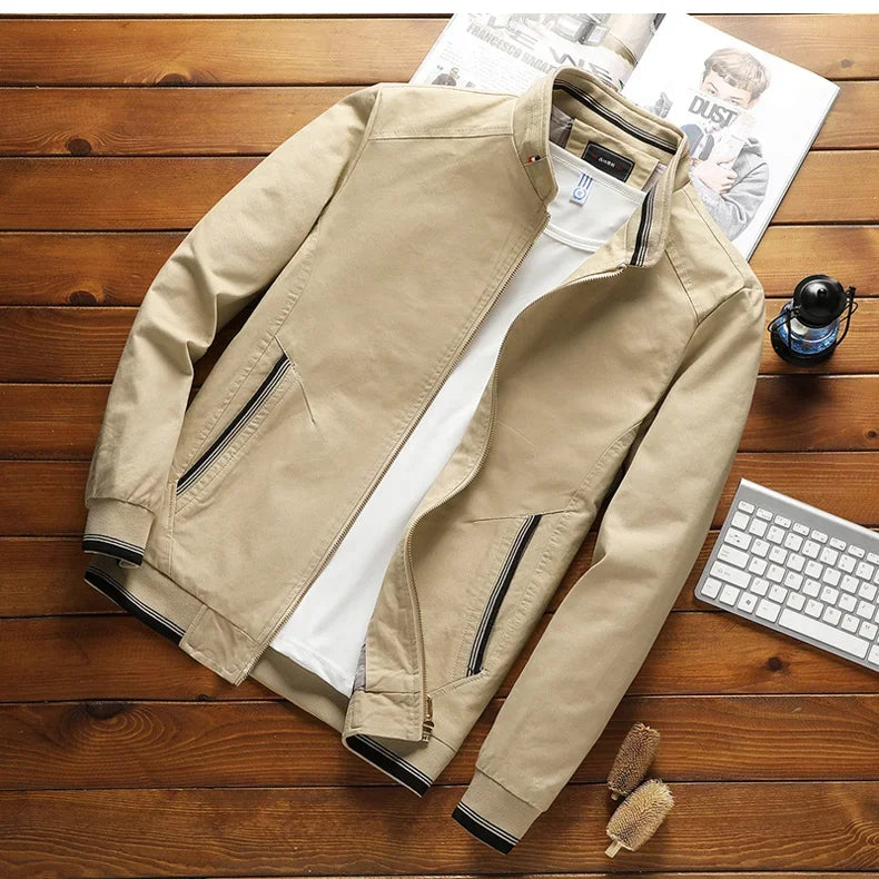 Heidi-Mode | Herren Baumwoll Bomberjacke mit Stehkragen