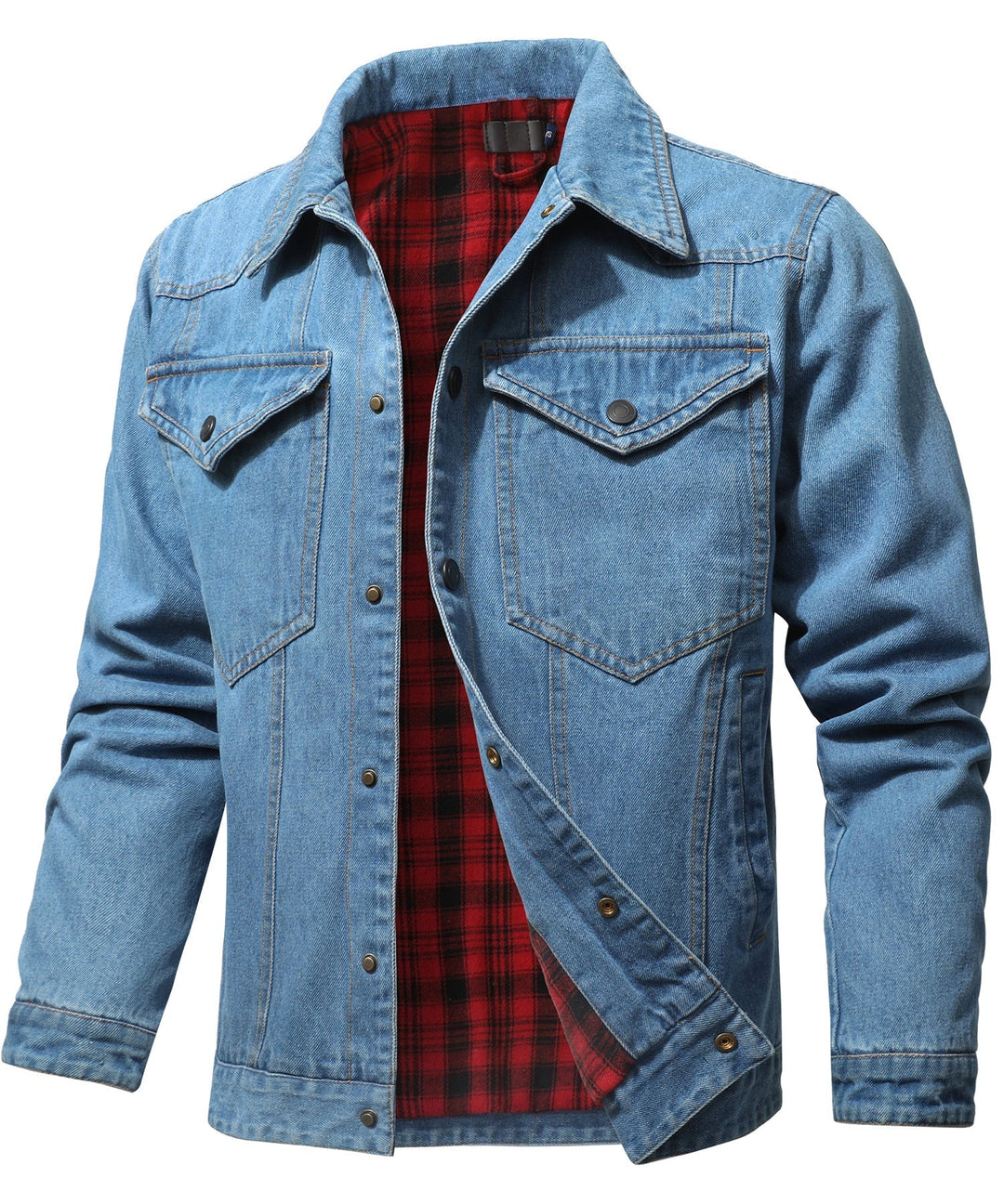 Heidi-Mode | Herren Denim Wandererjacke - Flanell gefüttert