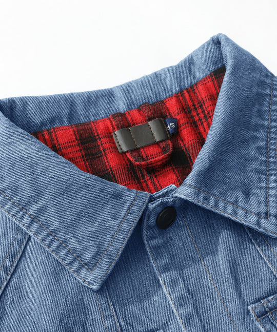 Heidi-Mode | Herren Denim Wandererjacke - Flanell gefüttert