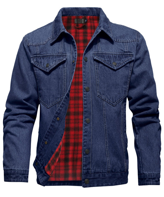 Heidi-Mode | Herren Denim Wandererjacke - Flanell gefüttert