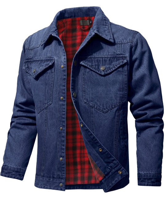 Heidi-Mode | Herren Denim Wandererjacke - Flanell gefüttert