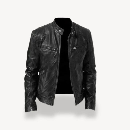 Heidi-Mode | Herren Premium Leder Bikerjacke - Reißverschluss-Stil