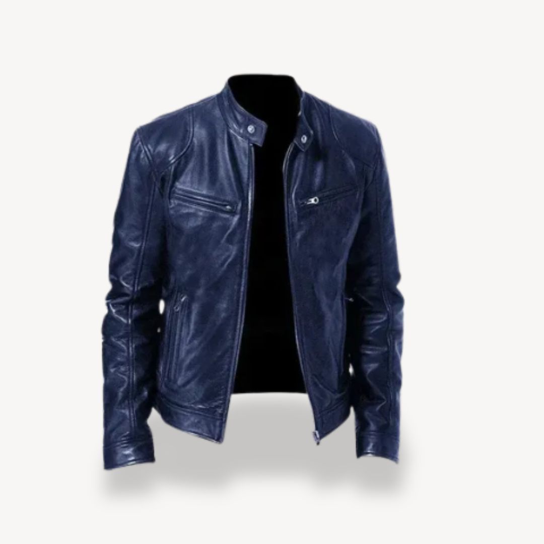 Heidi-Mode | Herren Premium Leder Bikerjacke - Reißverschluss-Stil