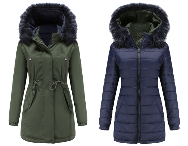 Heidi-Mode | Damen Winter Steppmantel Wende-Parka aus Baumwolle