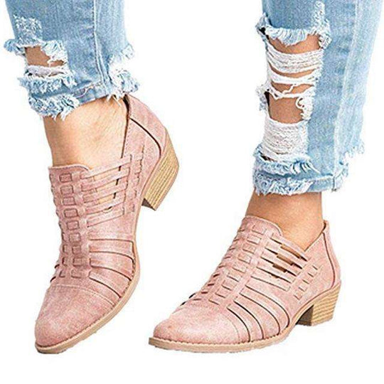 Heidi-Mode | Heel Schuhe Dicke Ferse Reißverschluss Sandalen