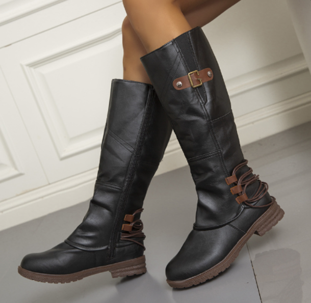 Heidi-Mode | Lederknielange Stiefel für Damen In Schwarz und Braun